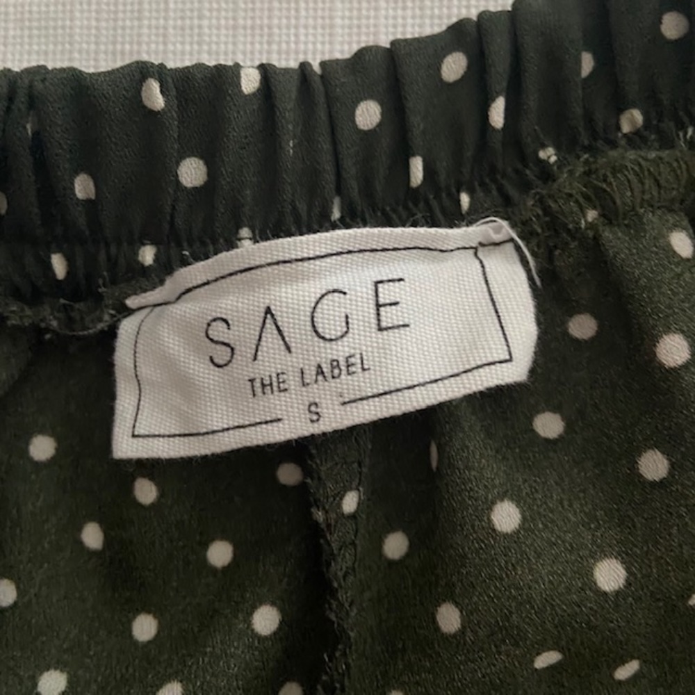 Sage the Label Green Polka Dot Wide‎ Leg Pants - Picture 2 of 4